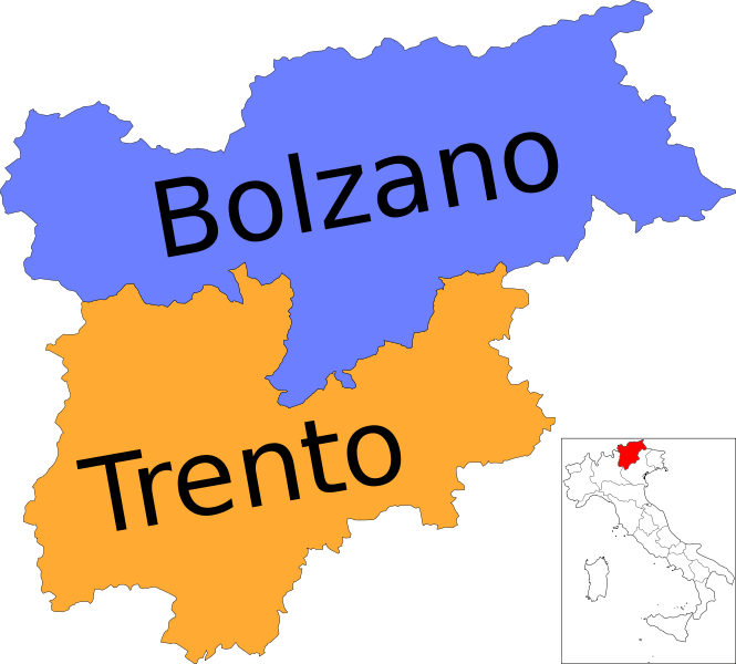 Mapa de Trentino-Alto Adigio
