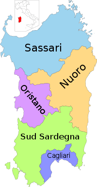 mapa de cerdeña